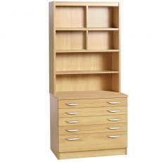 A2 Plan Chest With Deep Lower Drawer And Bookcase