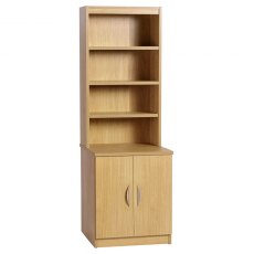 Desk Height Cupboard 600mm Wide With Bookcase