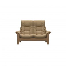 Stressless Quick Ship Windsor 2 Seater Sofa - Paloma Sand with Oak Wood