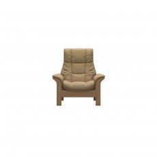 Stressless Quick Ship Windsor Armchair - Paloma Sand with Oak Wood