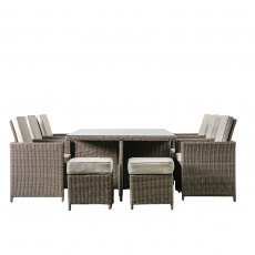 Lucca 10 Seater Cube Dining Set Natural
