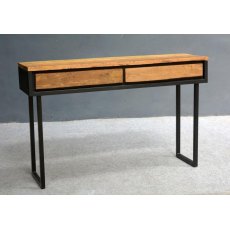 Sleeper Wood/Black Iron - 2 Drawer Console Side Table