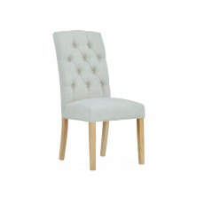 Britannia Button Back Dining Chair - Natural Fabric