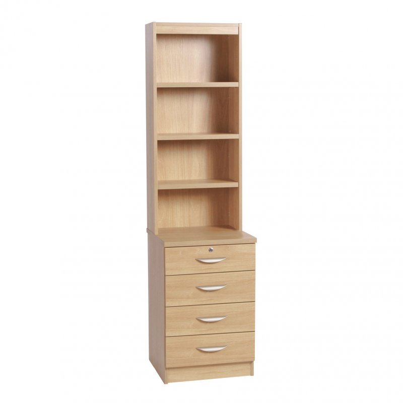 Lukehurst Home Office Four Drawer Unit With Bookcase