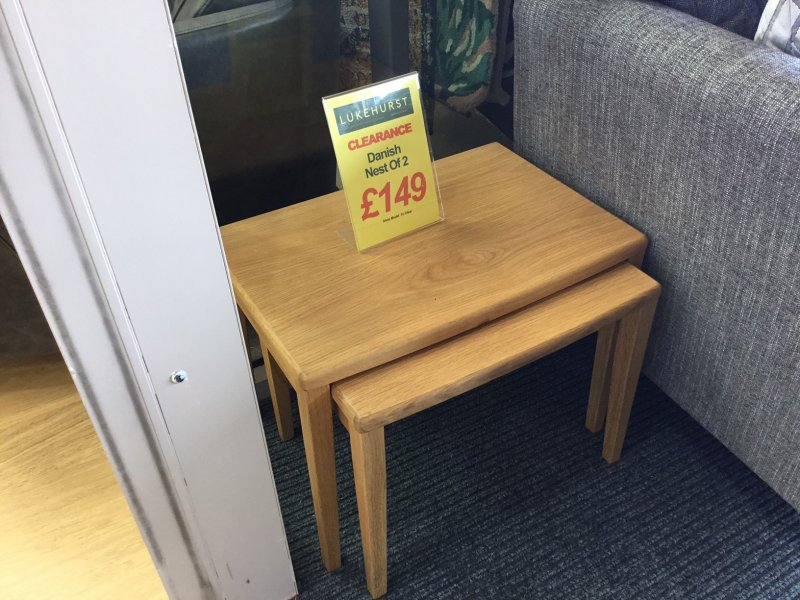 CLEARANCE PRODUCTS Danish Nest of 2 Tables