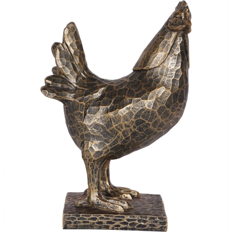 Lukehurst Accessories Antique Gold Hen Sculpture