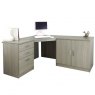 Lukehurst Home Office Corner Desk with 3 Drawer Unit / Filing Cabinet & Double Cupboard