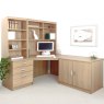 Lukehurst Home Office Corner Desk, Cupboard & Drawer Unit with Bookcases