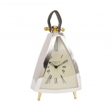 Isosceles Curved Front Mantel Clock With Leather Handle