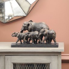 Antique Bronze Parade Of Elephants Sculpture