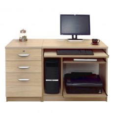 Desk with Computer Work Station & 3 Drawer Unit/Filing Cabinet