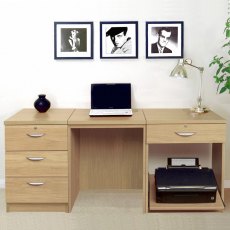 Desk with Printer / Scanner Drawer Unit & 3 Drawer Unit