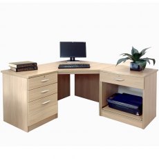 Corner Desk with 3 Drawer Unit/Filing Cabinet & Printer/Scanner Drawer Unit