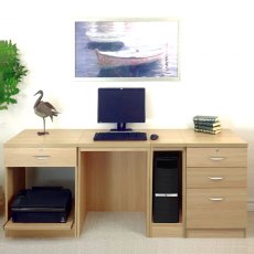 Desk with Printer / Scanner Unit, CPU Computer Tower Storage & 3 Drawer Unit/Filing Cabinet