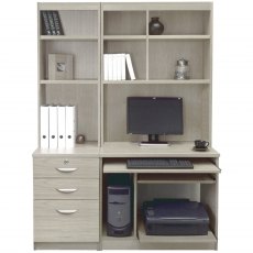 Computer Work Station & 3 Drawer Unit / Filing Cabinet with Bookcase
