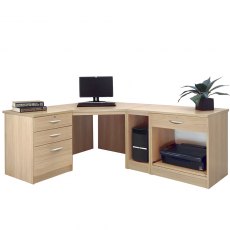 Corner Desk with Printer, Computer & Drawer Units