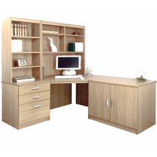 Corner Desk, Cupboard & Drawer Units with Bookcases