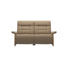 Stressless Quick Ship Mary 2 Seater Sofa with 2 Power - Paloma Funghi with Oak Wood