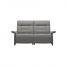 Stressless Quick Ship Mary 2 Seater Sofa with 2 Power - Paloma Silver Grey with Grey Wood