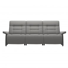 Stressless Quick Ship Mary 3 Seater Sofa with 3 Power - Paloma Silver Grey with Grey Wood