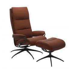 Stressless Quick Ship Tokyo Chair and Stool - Paloma Copper with Matt Black