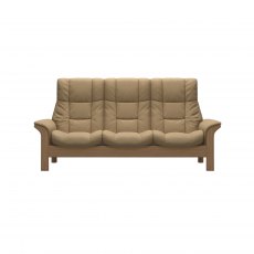 Stressless Quick Ship Windsor 3 Seater Sofa - Paloma Sand with Oak Wood