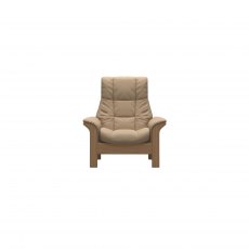 Stressless Quick Ship Windsor Armchair - Paloma Beige with Oak Wood