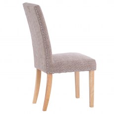 Studded Dining Chair with Tweed Fabric (KD)