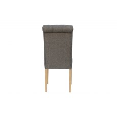 Button back chair with scroll top - Dark Grey