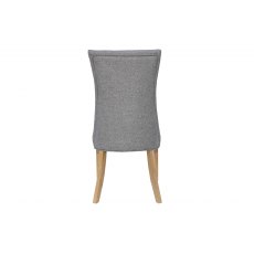 Curved Button Back Chair - Light Grey