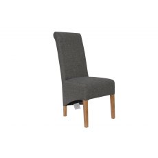 Scroll Back Fabric Chair - Dark Grey