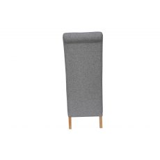 Scroll Back Fabric Chair - Light Grey
