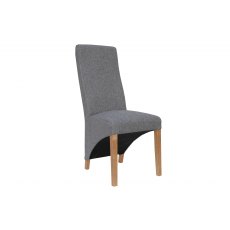 Wave Back Fabric Chair - Light Grey
