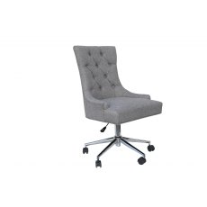 Winged Button Back Office Chair with chrome legs