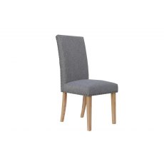 Straight back fabric chair - Light Grey