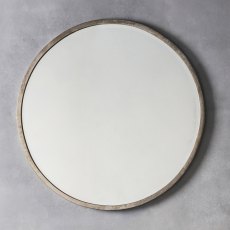 Ketton Round Mirror Antique Silver