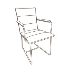 Montreal Dining Chair with Arms in Bull
