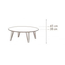 Montreal 130cm Round Coffee Table 45cm High
