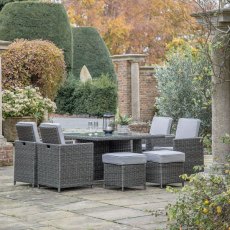 Lucca 8 Seater Cube Dining Set Grey