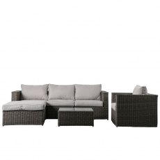 Roma Chaise Sofa & Chair Set Grey