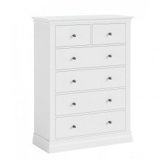 Chantilly White 2 Over 4 Chest of Drawers