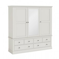 Chantilly Cotton Triple Wardrobe with 6 Drawers