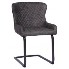 Vancouver Pair of Cantilever Graphite Grey Dining Chairs