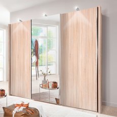 Miami Plus 3 Door Wardrobe (1 centred mirrored door), 225cm