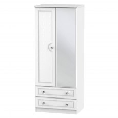 Crystal 2ft6in 2 Drawer Mirror Robe