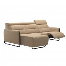 Stressless Emily, Steel Arms 2 seater with Longseat and Powered Reclining (Left)
