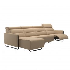 Stressless Emily, Steel Arms 3 seater with Longseat and Powered Reclining (Left)
