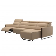 Stressless Emily, Steel Arms 3 seater with Longseat and Powered Reclining (Right)