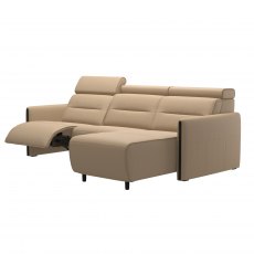 Stressless Emily, Wood Arms 2 seater with Longseat and Powered Reclining (Left)