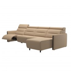 Stressless Emily, Wood Arms 3 seater with Longseat and Powered Reclining (Left)